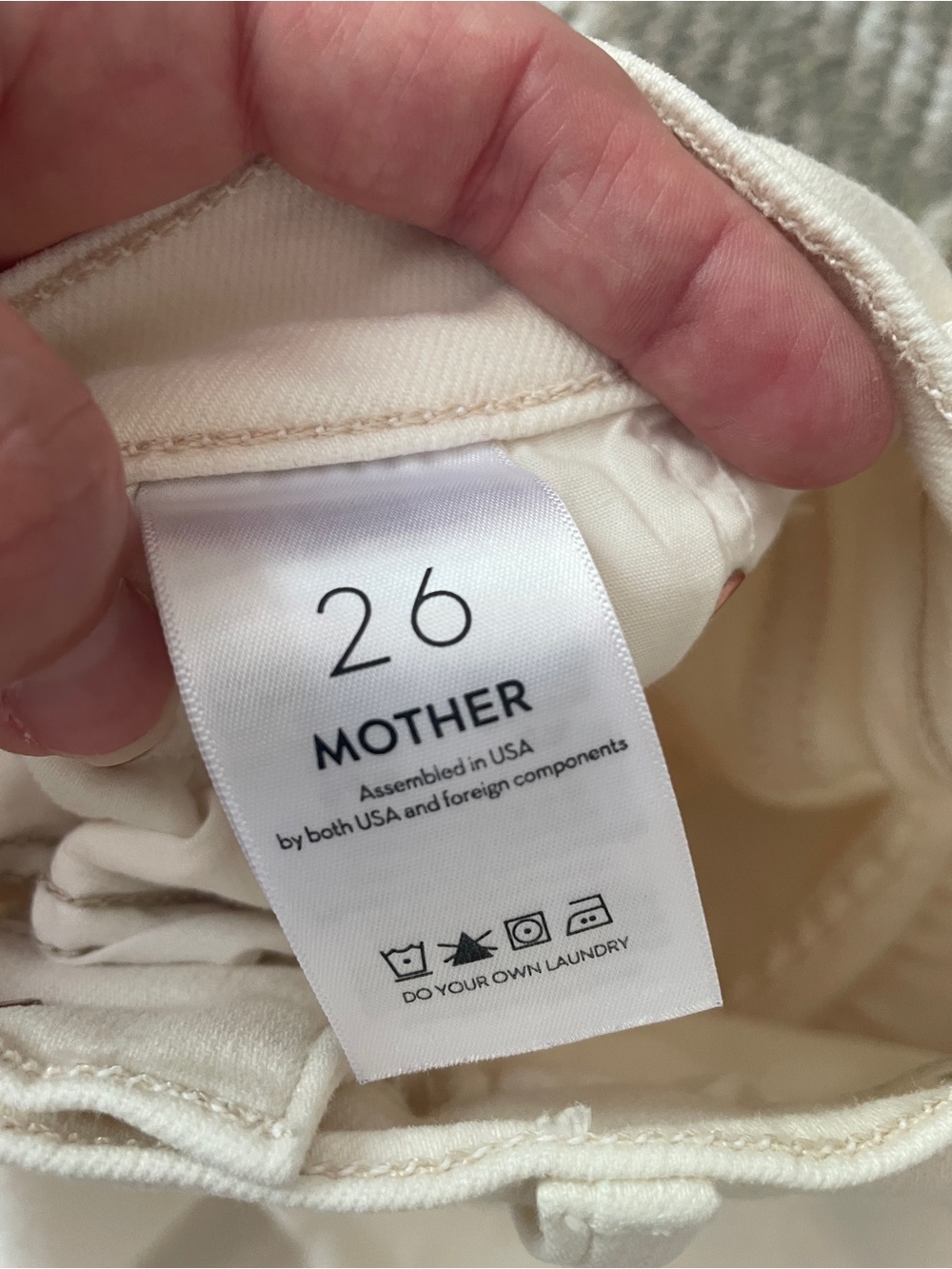 Mother The Tripper Ankle Fray jeans in cream white size 26 - Picture 9 of 10